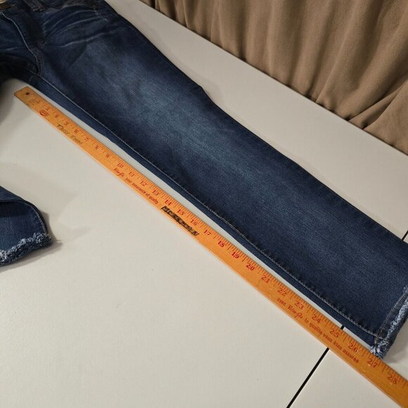 Democracy Womens Ab Technology Tapered Jeans Raw Hem Size 2 Blue Stretch Casual - Picture 11 of 13